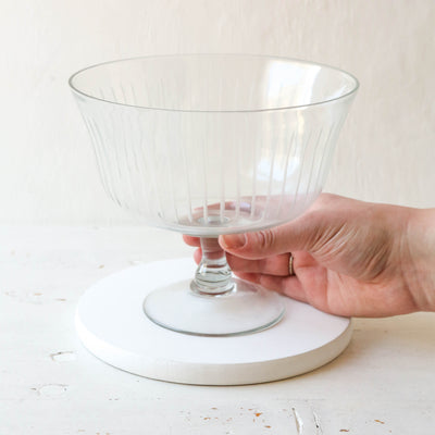 Etched Vintage Style Dessert Bowl