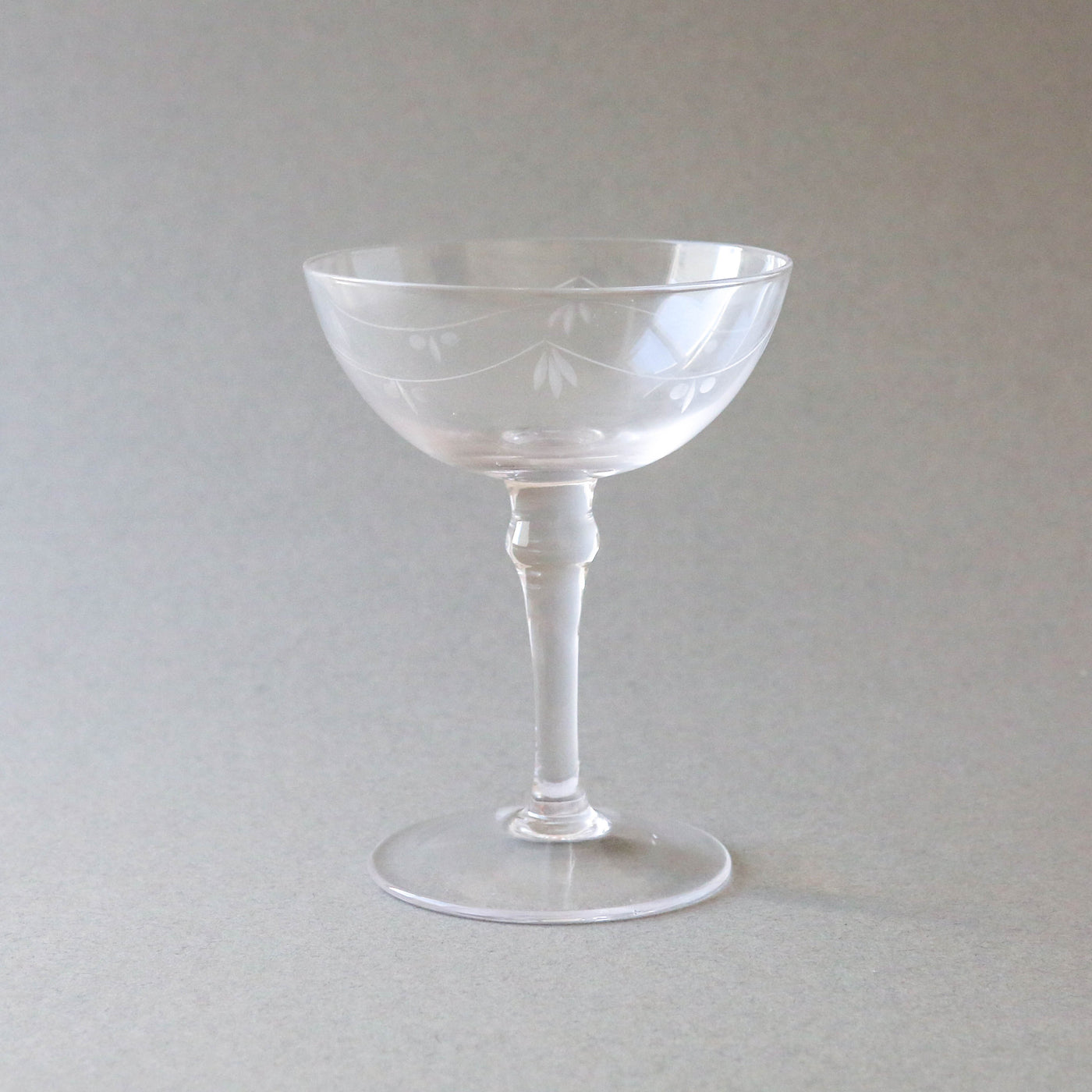 Etched Vintage Style Champagne Saucer