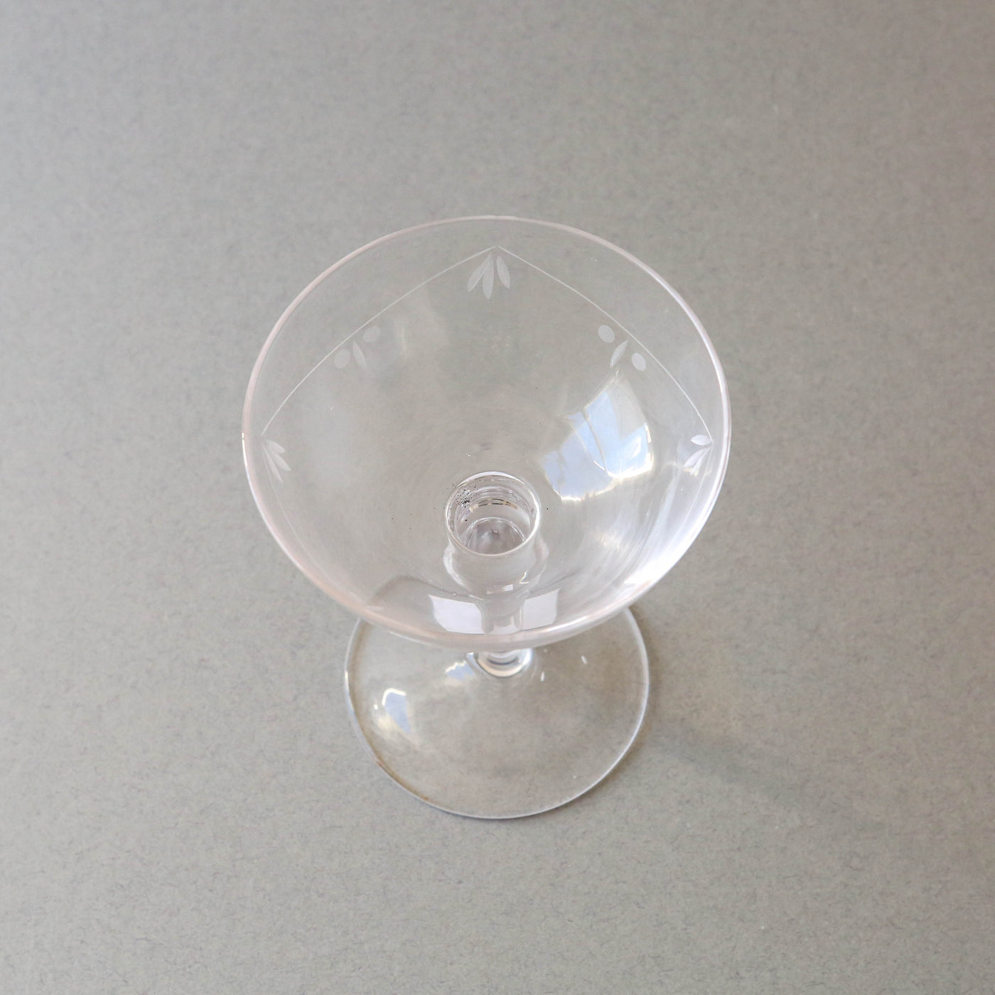 Etched Vintage Style Champagne Saucer