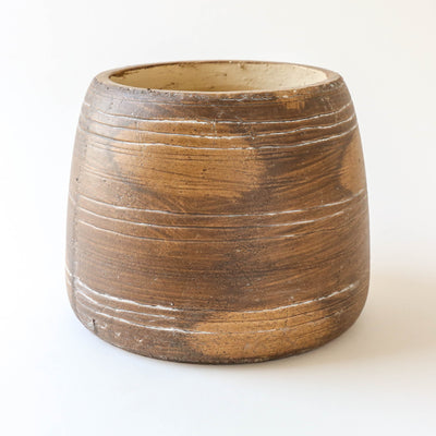 Stripe Earthenware Plant Pot - Medium