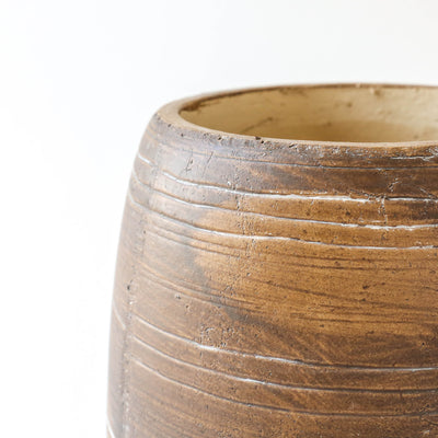 Stripe Earthenware Plant Pot - Medium