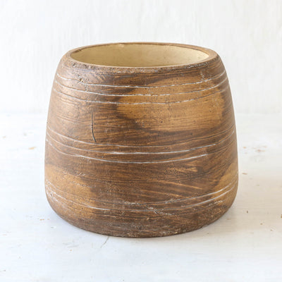 Stripe Earthenware Plant Pot - Medium