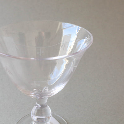 Etched Vintage Style Dessert Glass