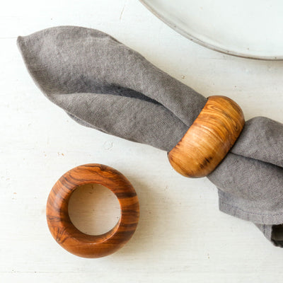 A Pair of Olive Wood Napkin Rings