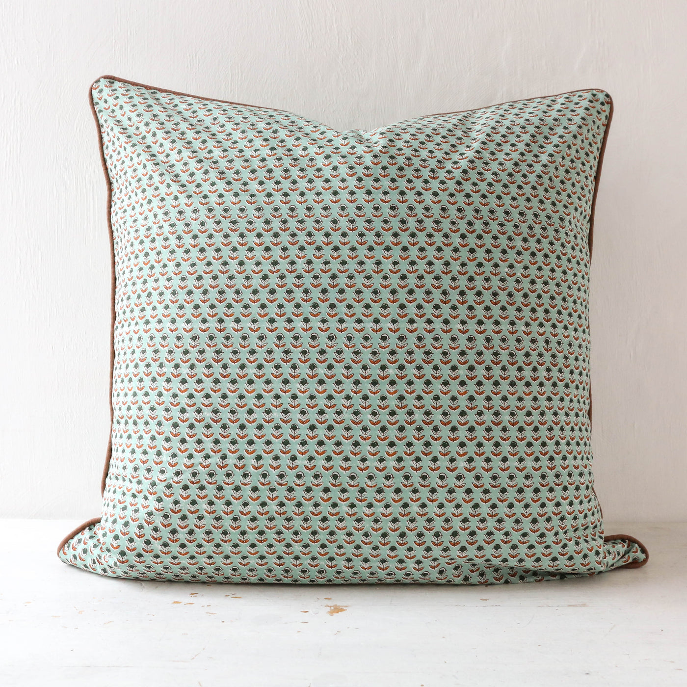 Piped Cushion Cover - Ayda Light Green