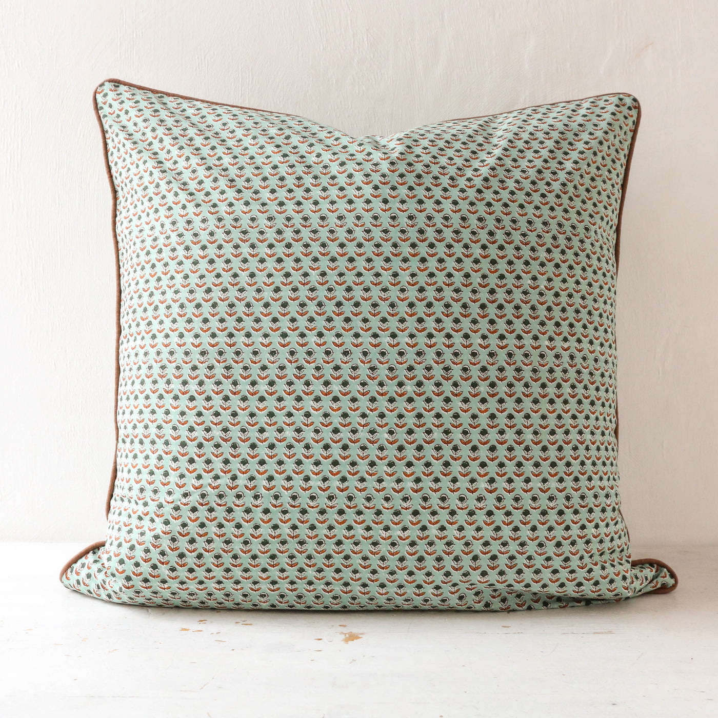 Piped Cushion Cover - Ayda Light Green