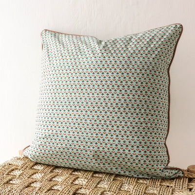 Piped Cushion Cover - Ayda Light Green