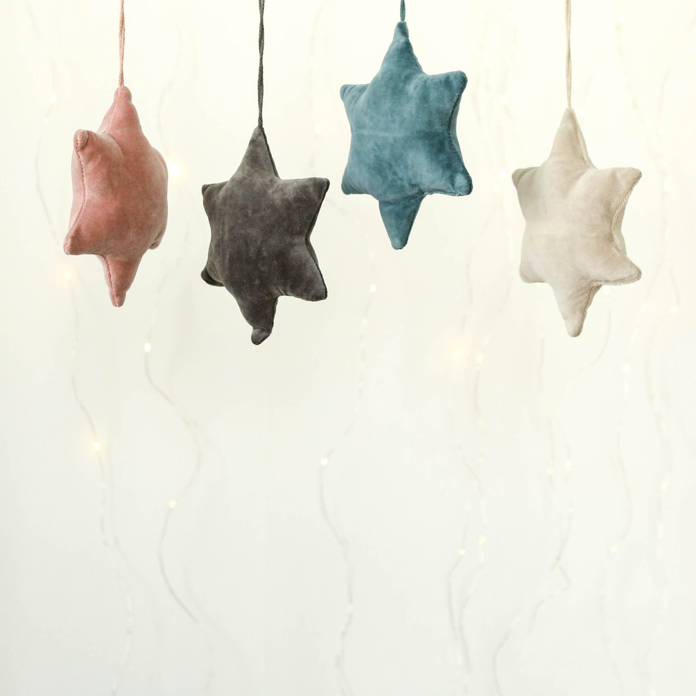 Velvet Hanging Star Ornament - Dark Grey