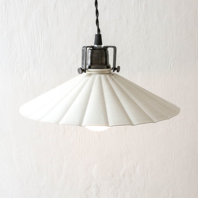 Fluted Pendant Lamp 'Anita' - Antique White