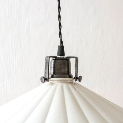 Fluted Pendant Lamp 'Anita' - Antique White