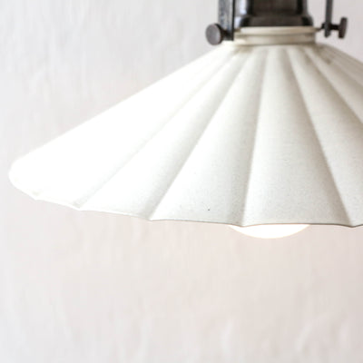 Fluted Pendant Lamp 'Anita' - Antique White