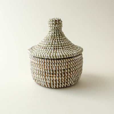 SALE Sene Lidded Basket - Small White