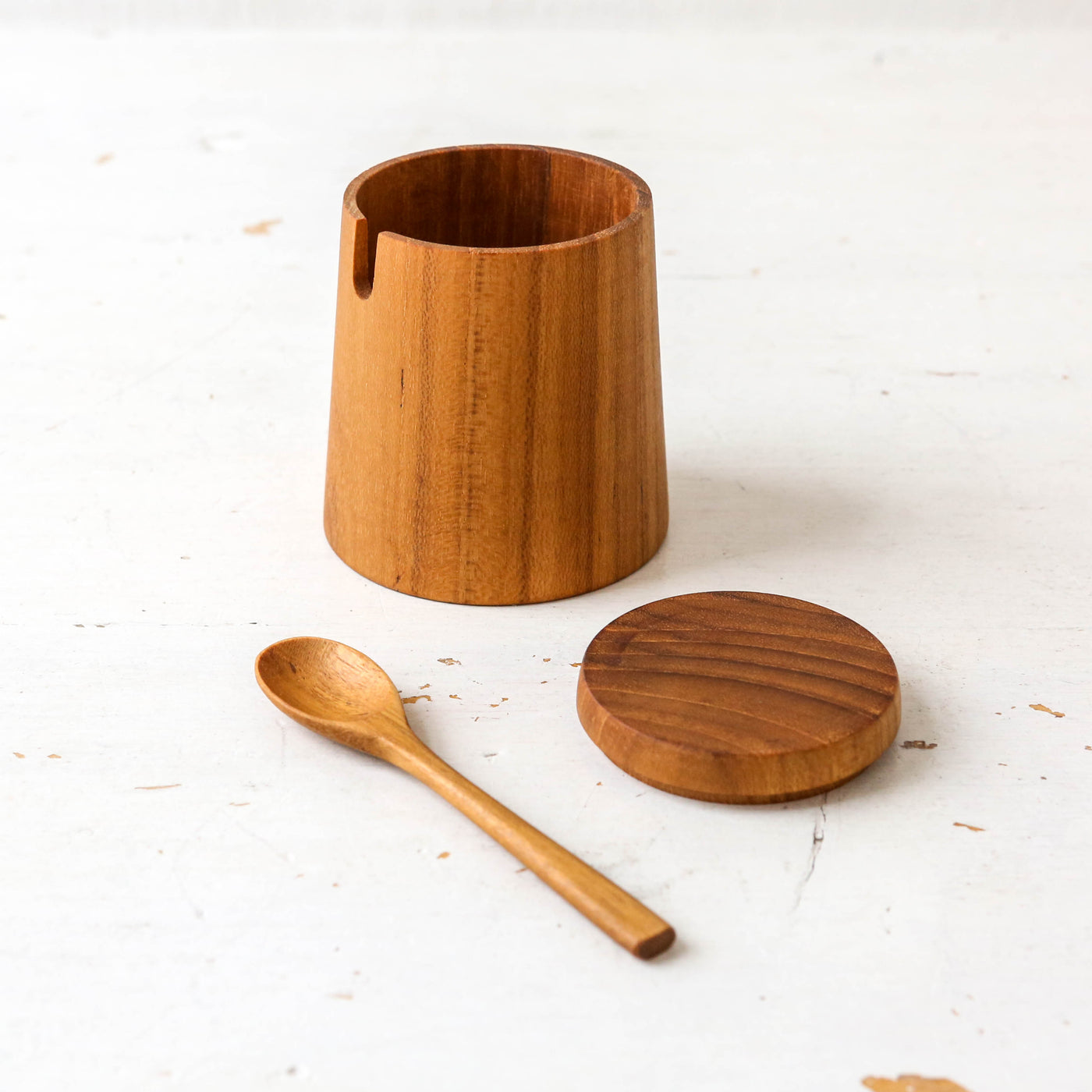 Teak Cellar with Spoon