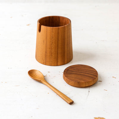 Teak Cellar with Spoon