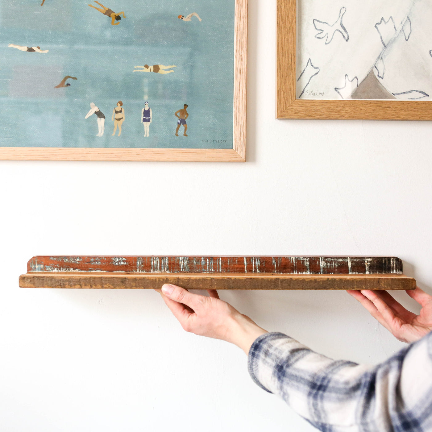 Reclaimed Wood Gallery Shelf