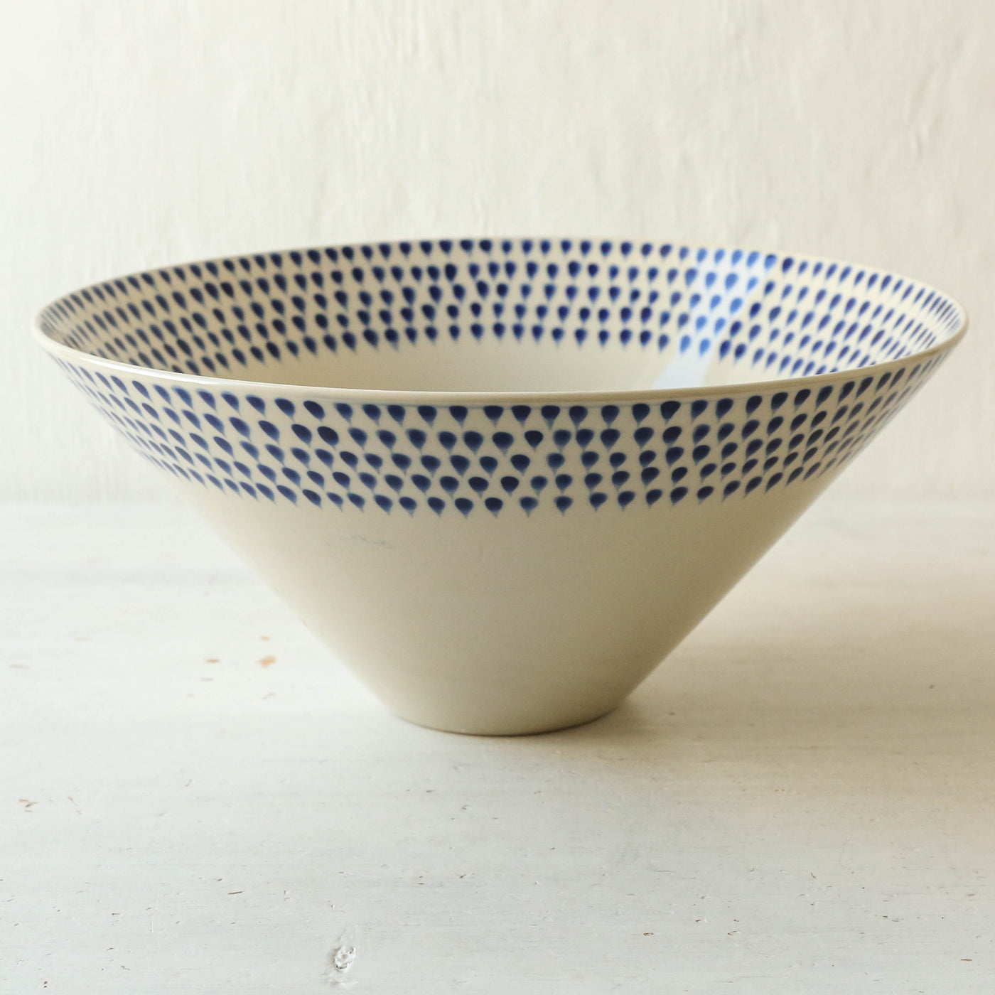 Indigo Drop Large Serving Bowl