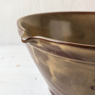 Lani Rustic Brown Stoneware Baking Bowl