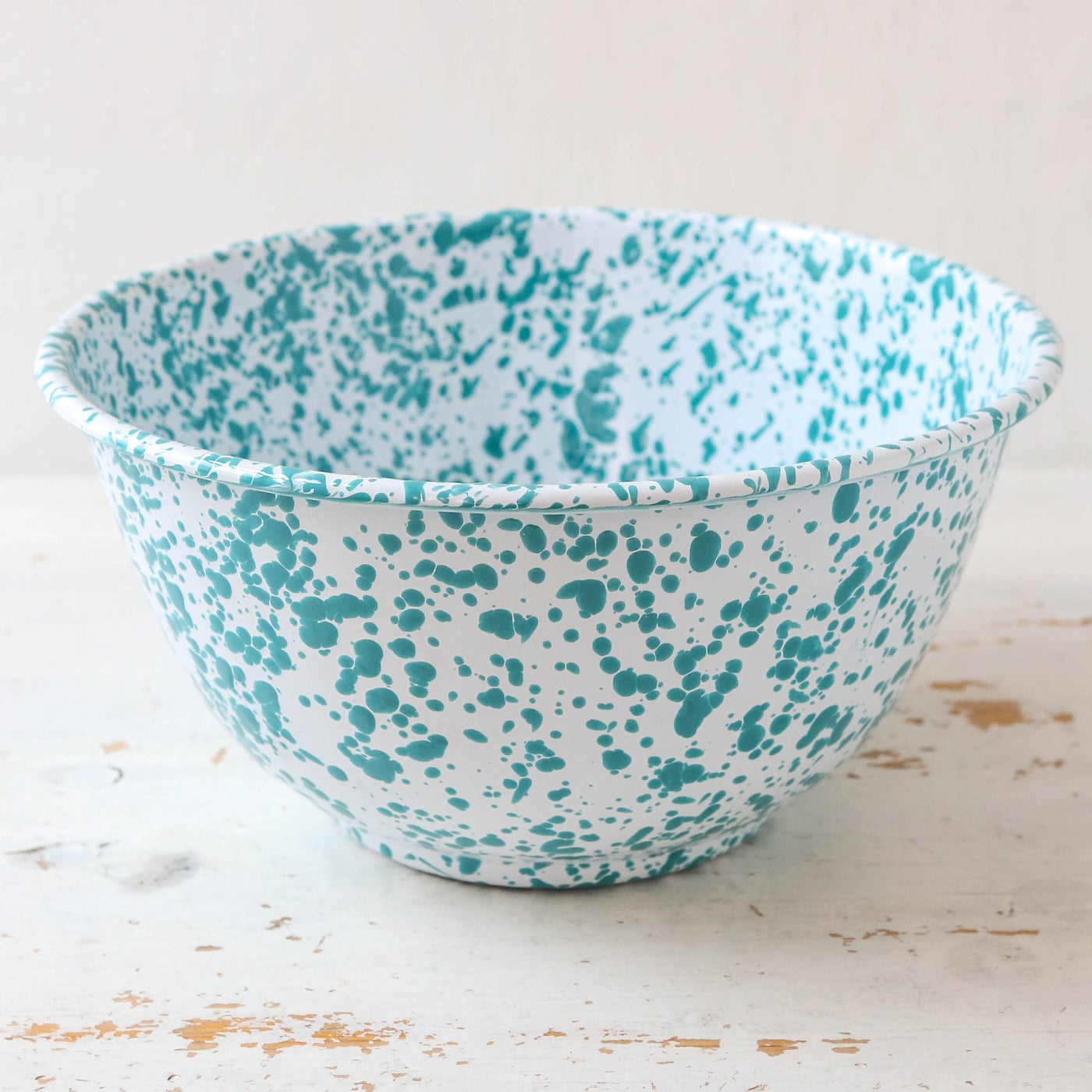 SALE Splatter Enamel Large Salad Bowl