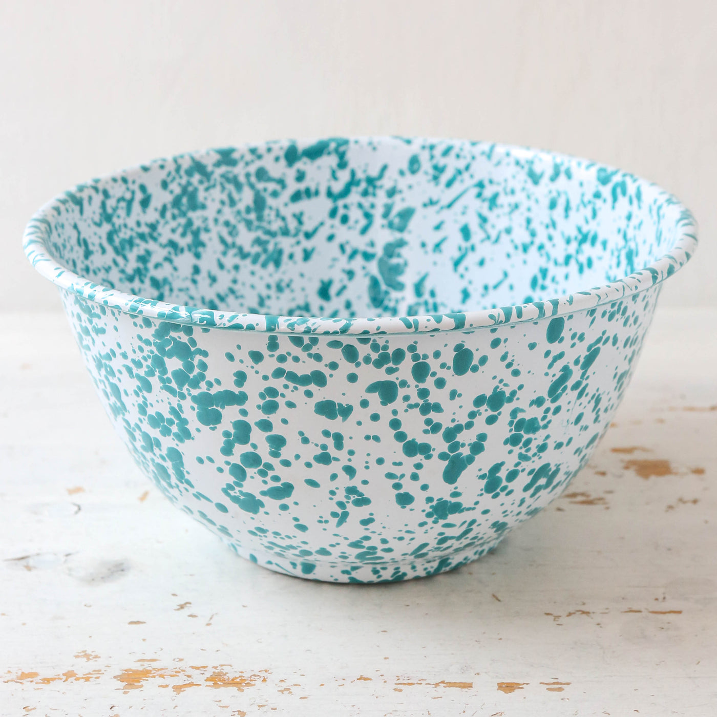 Splatter Enamel Large Salad Bowl