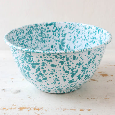 SALE Splatter Enamel Large Salad Bowl