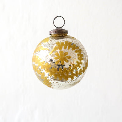8.5cm Cut Glass Bauble - Gold