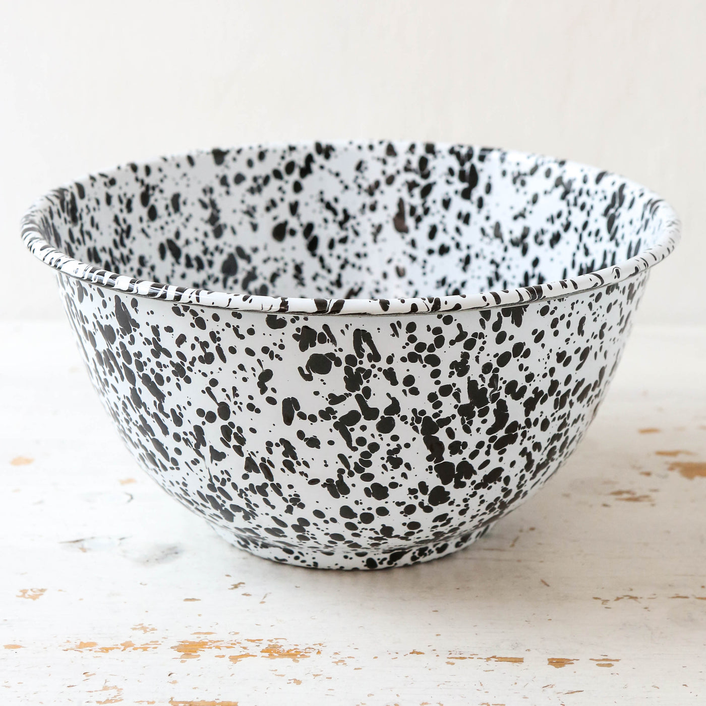 SALE Splatter Enamel Large Salad Bowl