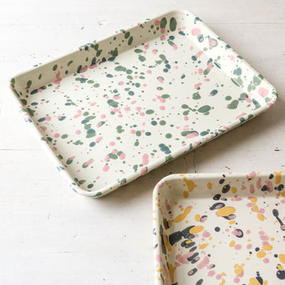 Catalina Splatter Enamel Rectangular Tray