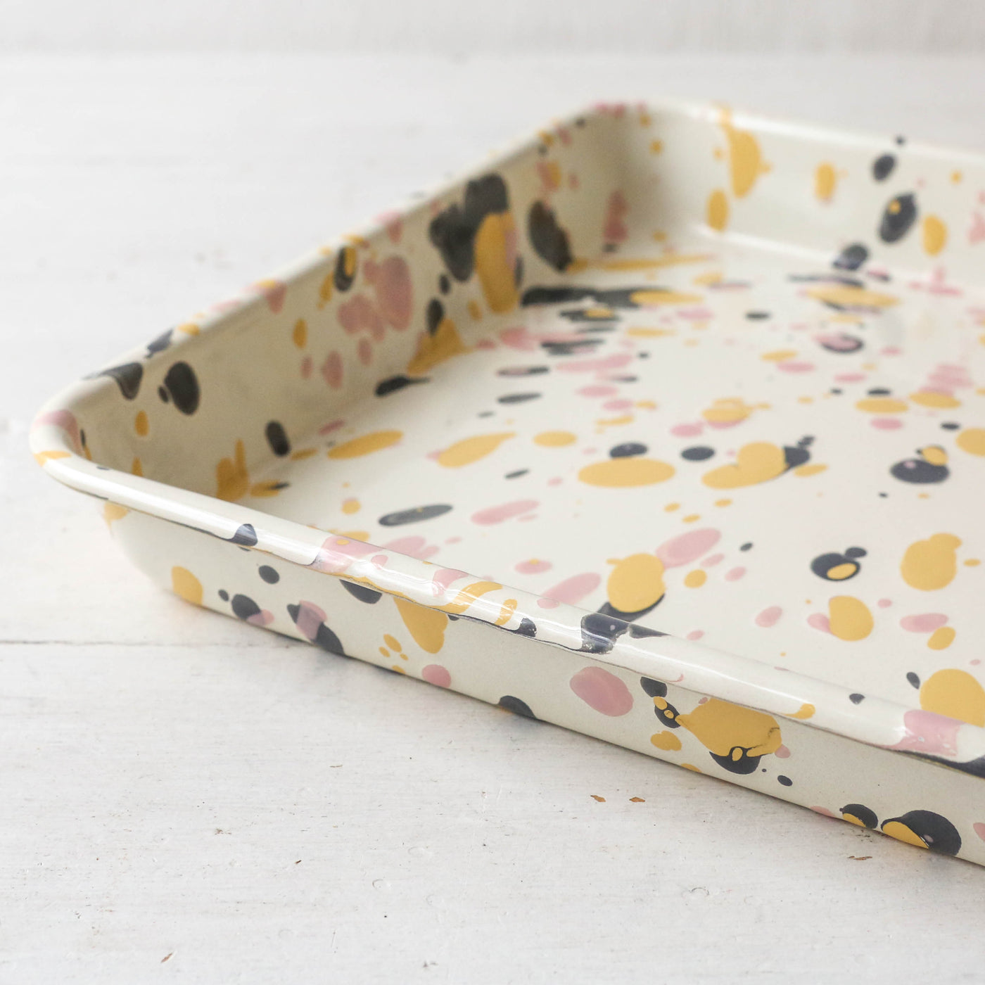 Catalina Splatter Enamel Rectangular Tray