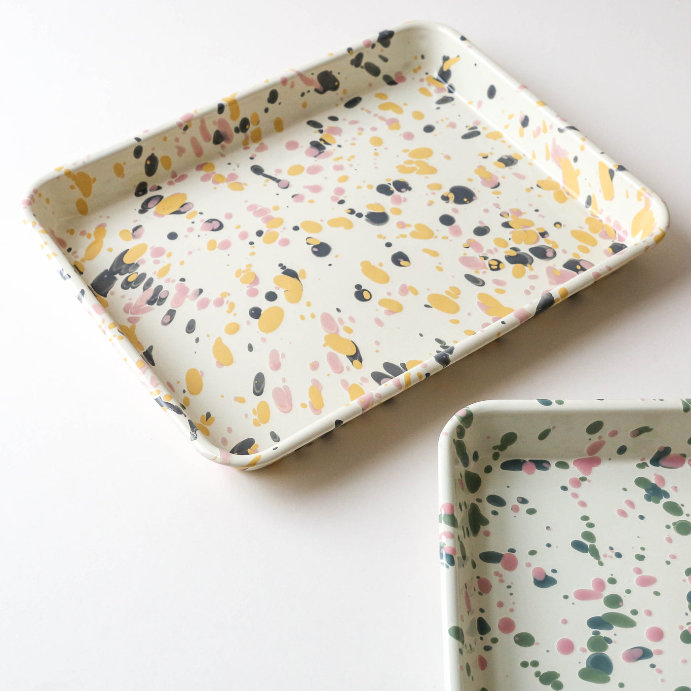 Catalina Splatter Enamel Rectangular Tray