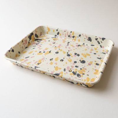 Catalina Splatter Enamel Rectangular Tray