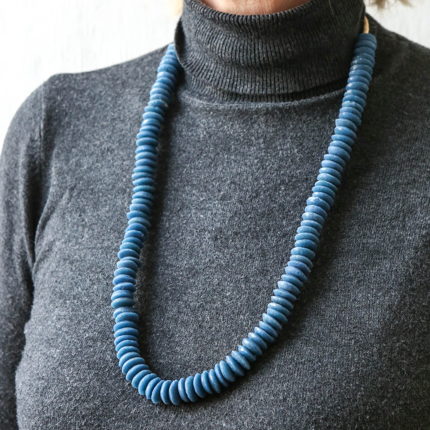 Glass Ashanti Saucer Beads - 14mm Teal