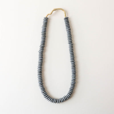 Glass Ashanti Saucer Beads - 14mm Grey