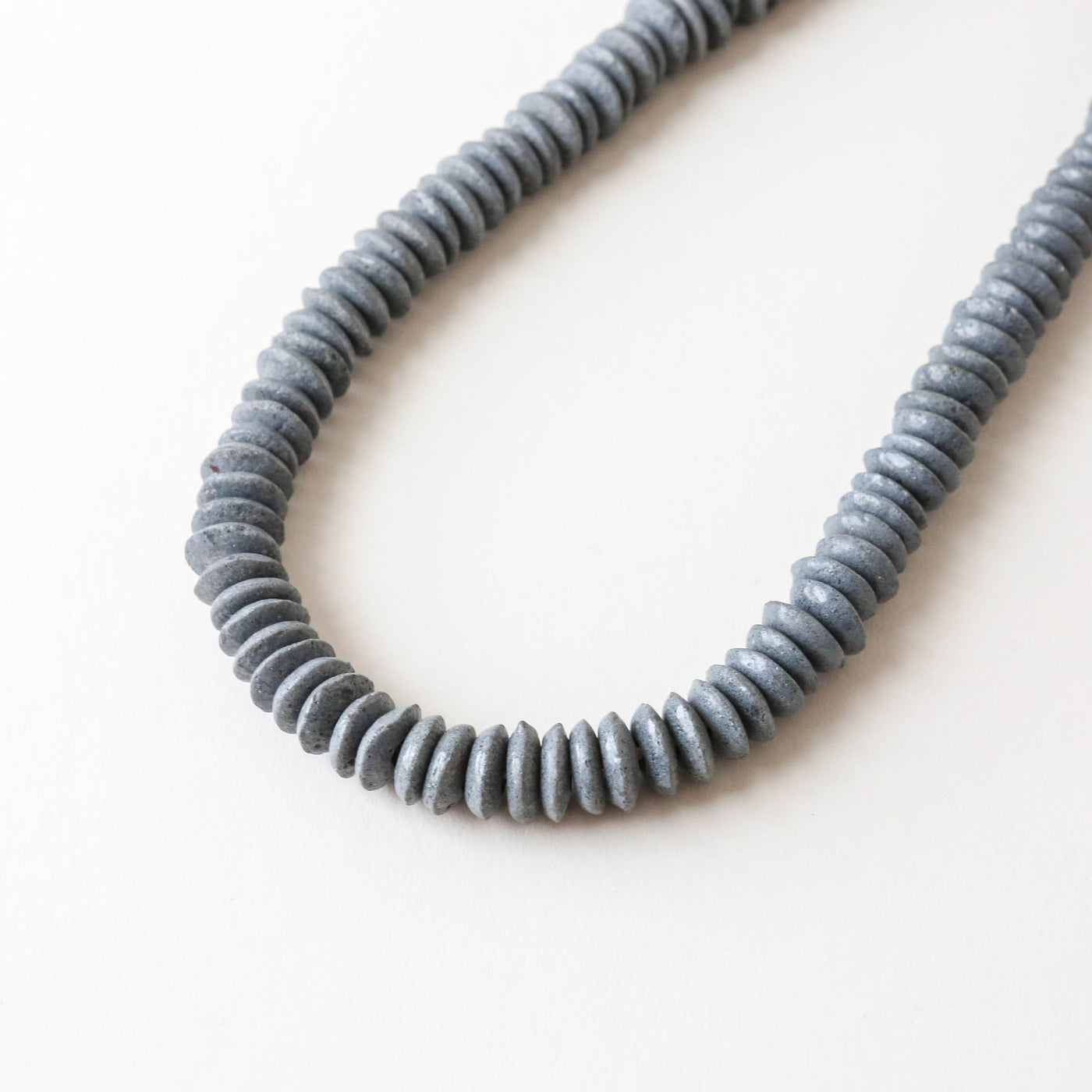 Glass Ashanti Saucer Beads - 14mm Grey