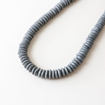 Glass Ashanti Saucer Beads - 14mm Grey