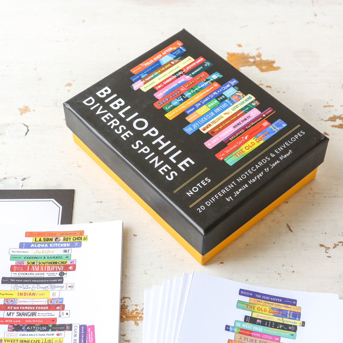 Bibliophile Diverse Spines Boxed Notecard Set