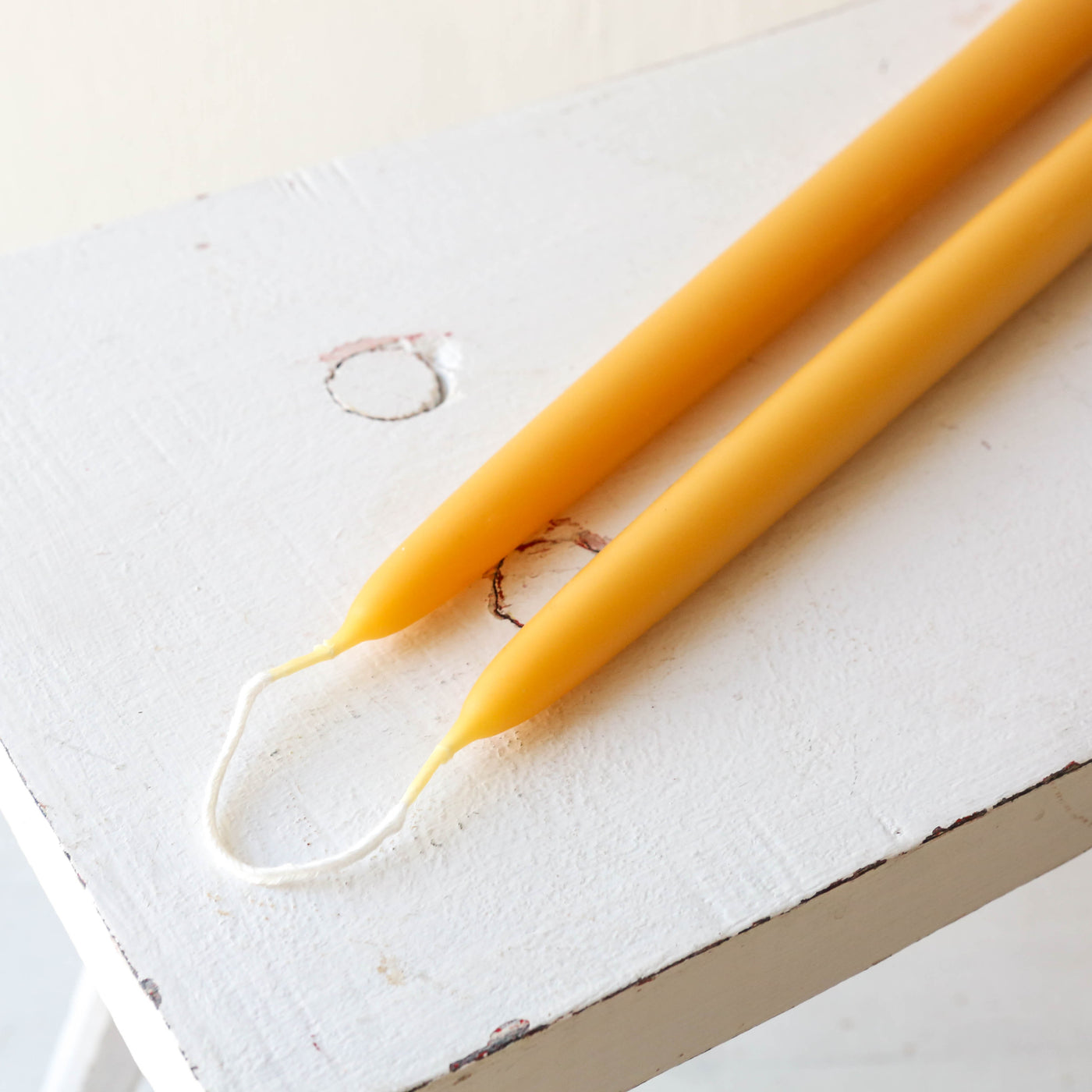 36cm Hand Dipped Beeswax Candles - Pair
