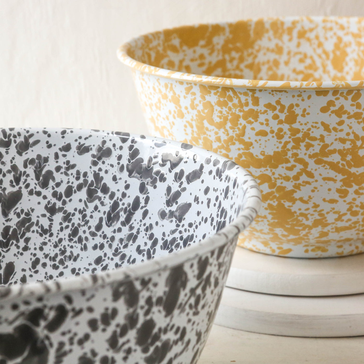SALE Splatter Enamel Large Salad Bowl