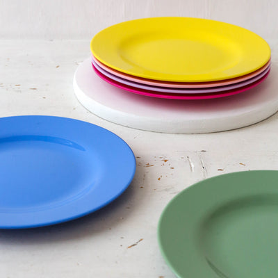 Small Melamine Side Plate - Multicolour Set of 6