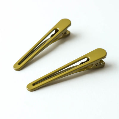 'Triangle' Hair Clips in Olive
