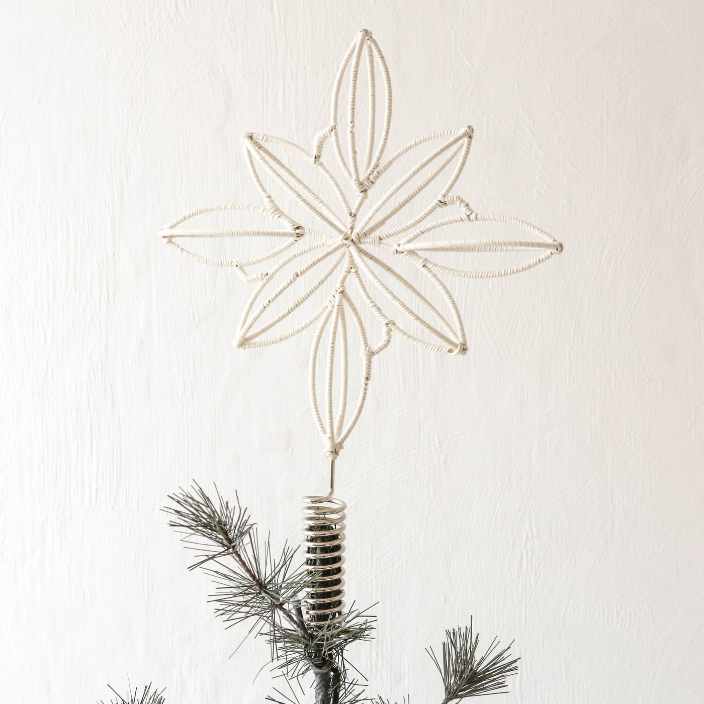 SALE Cotton Wrapped Star Christmas Tree Topper