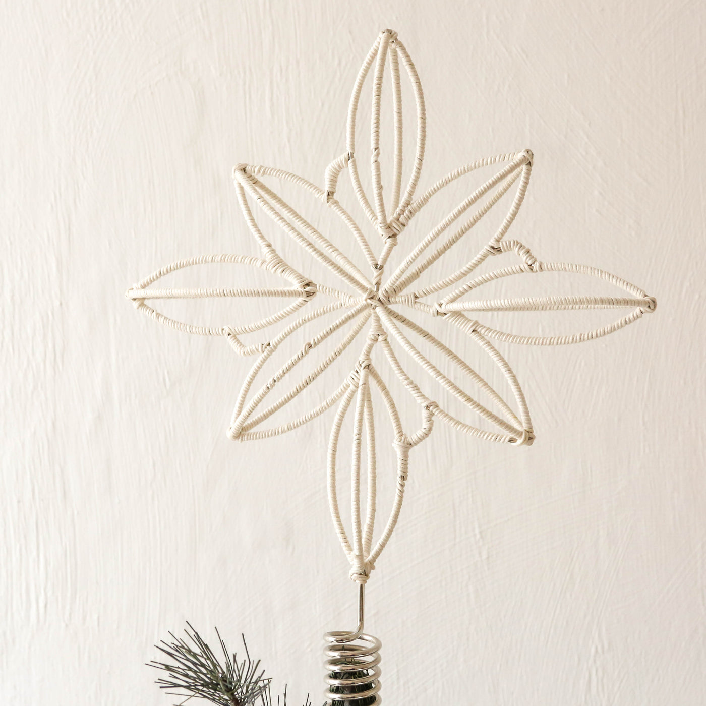 SALE Cotton Wrapped Star Christmas Tree Topper