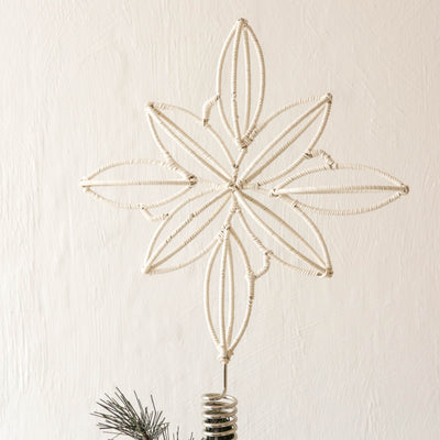 SALE Cotton Wrapped Star Christmas Tree Topper