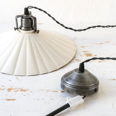 Fluted Pendant Lamp 'Anita' - Antique White