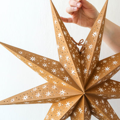 60cm 'Cassiopeia' Paper Star - Ochre