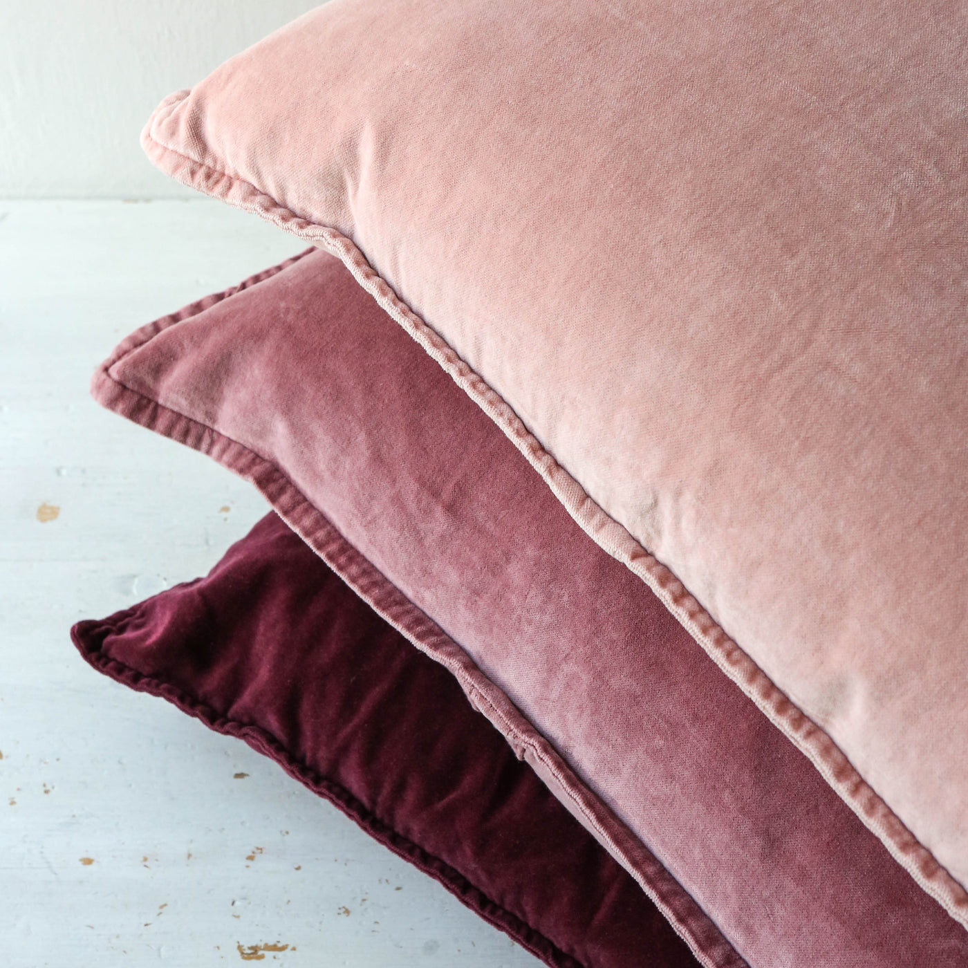 Cotton Velvet Cushion Cover - Rose Shadow