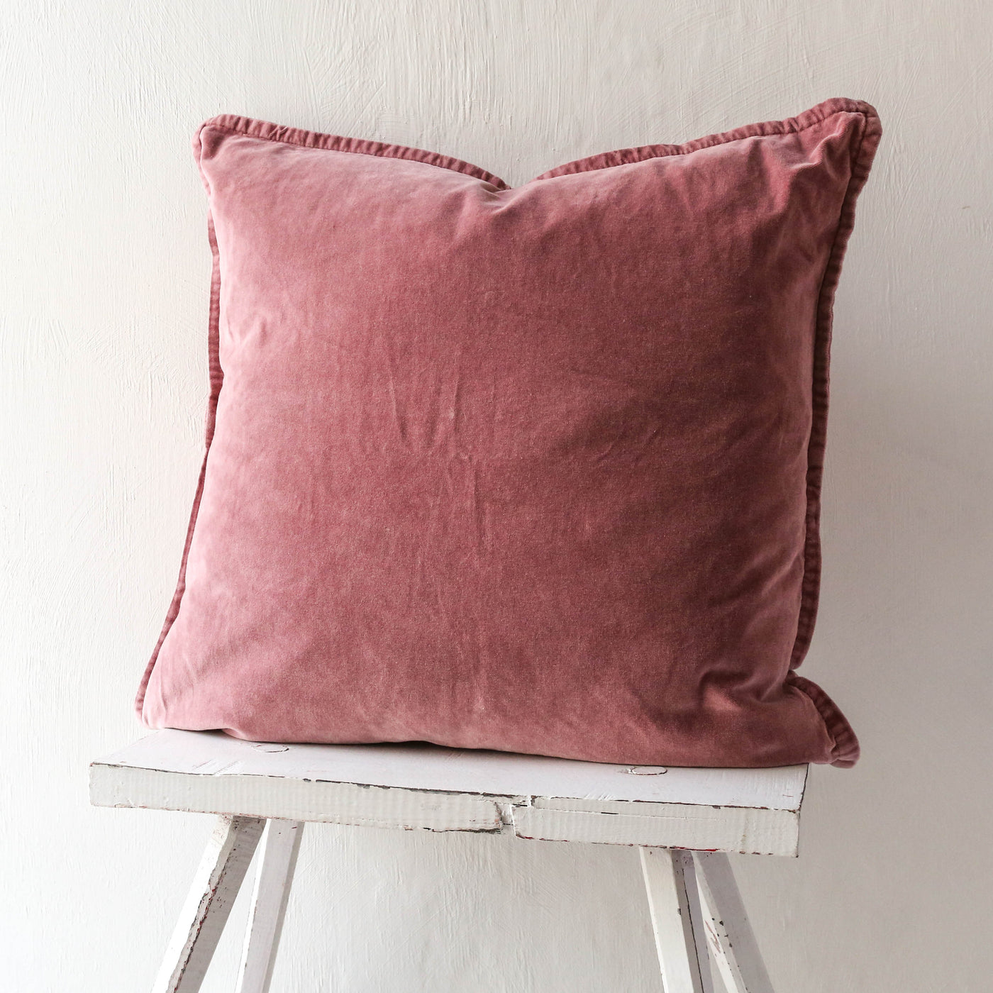 Cotton Velvet Cushion Cover - Coral Almond