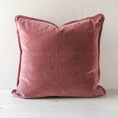 Cotton Velvet Cushion Cover - Coral Almond