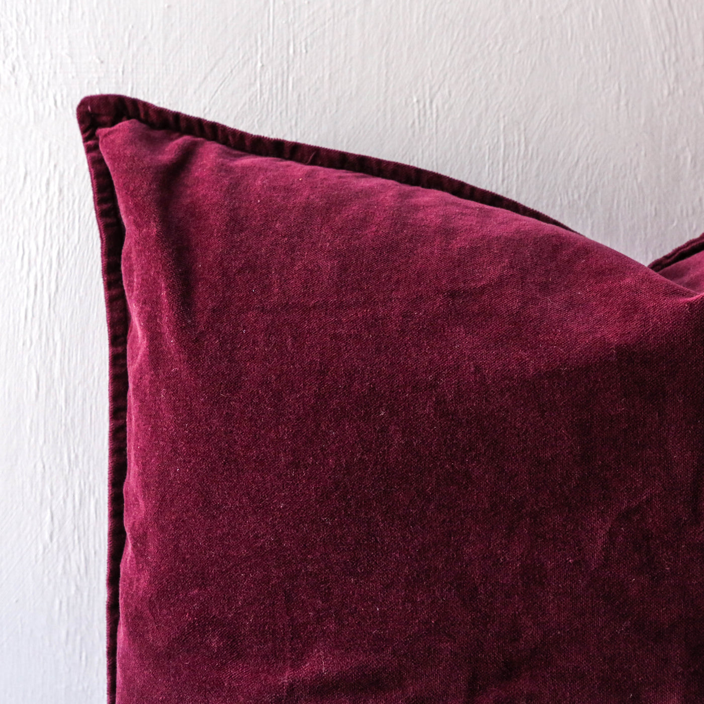 Cotton Velvet Cushion Cover - Aubergine