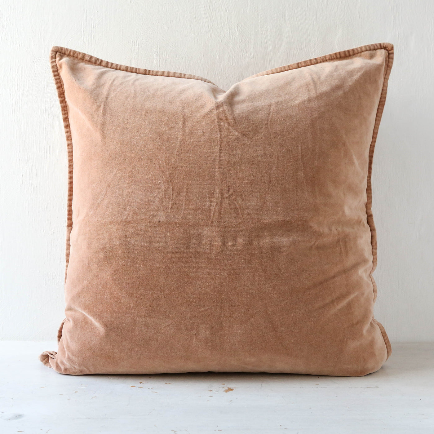 Cotton Velvet Cushion Cover - Cafe Creme