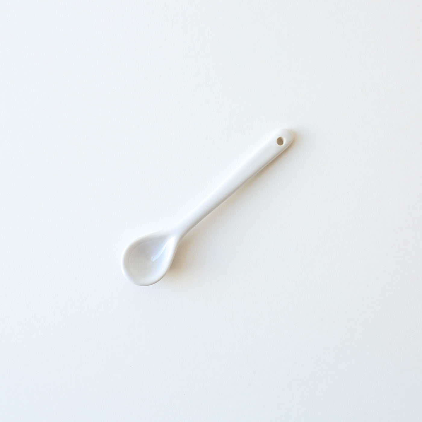 Small White Ceramic Spoon